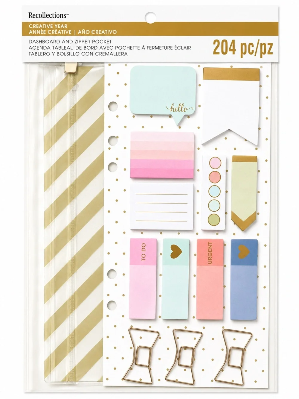 Recollections Creative Year 204 Pc Planner Dashboard Zipper Pocket Set
